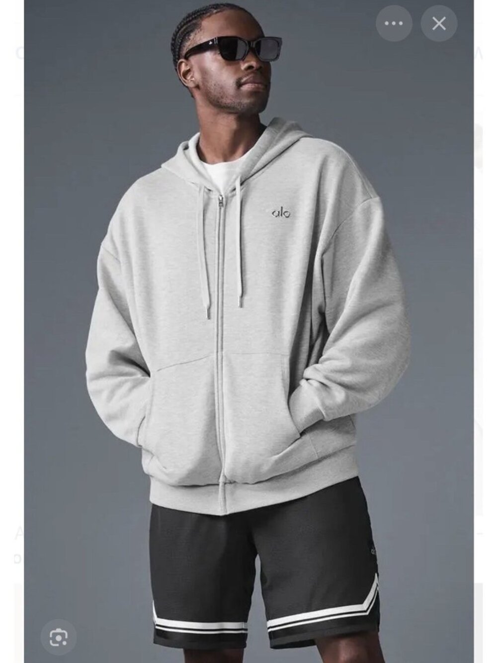 Alo Yoga Accolade Full Zip Hoodie Athletic Heather Grey Sweatshirt NWT Medium M